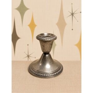 Newport Silverplate Weighted Candlestick Holderp Rope Trim